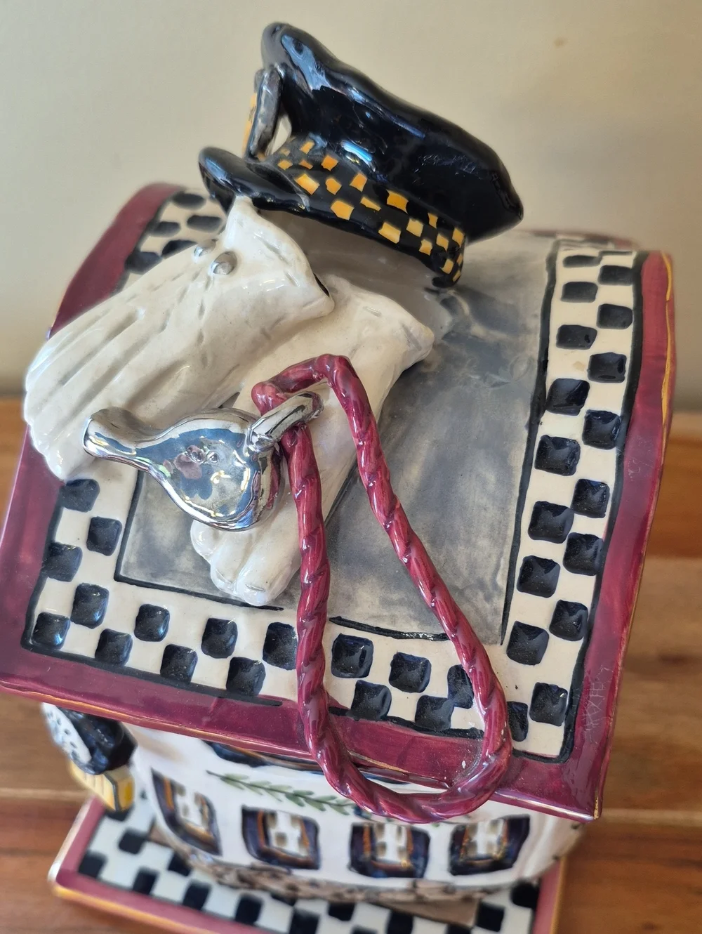 Blue Sky Clayworks Whimsical Ceramic Police Dept. & Car - Heather Goldminc